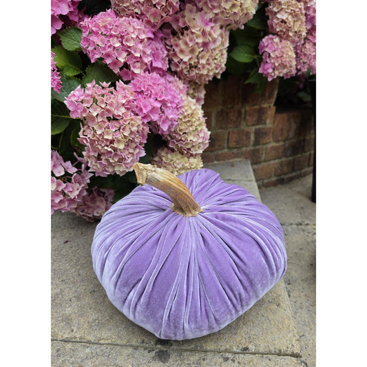 Large Lilac Light Purple Silk Velvet Pumpkins Rustic Farmhouse Wedding Thanksgiving Gift Idea Home Modern Handmade Decor Decoration