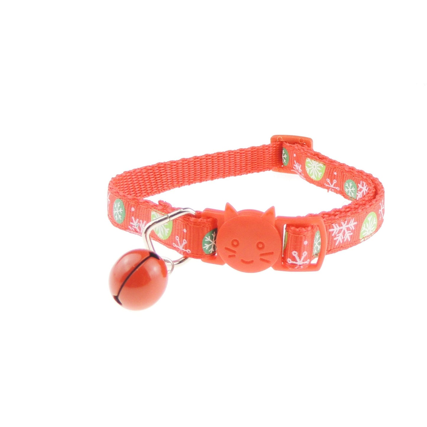 Festive Snowflake bauble Print Princess Boy Girl Cat Face Christmas Birthday Boy Girl Cat Adjustable Comfortable Kitty Kitten Quick Safety Release Nylon Special Xmas Bell Collar