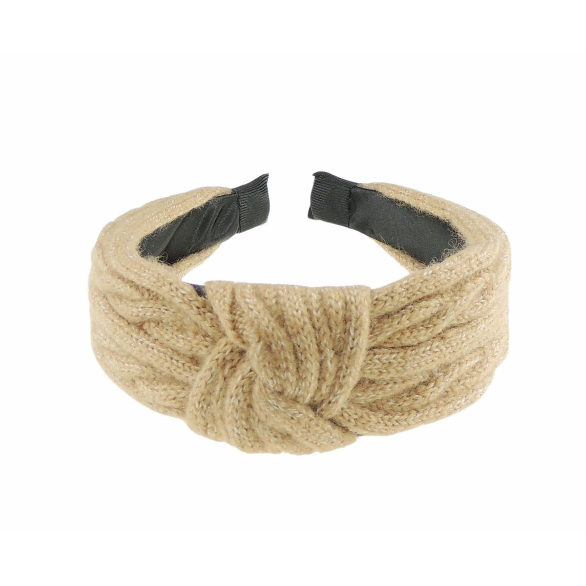 Womens Girls Knot Winter Autumn Knit Knitted Turban Retrol Birthday Party Dance Recital Play Work School Ski Hair Accessories Woolen Hair Headband Alice Band Hairband (Beige)