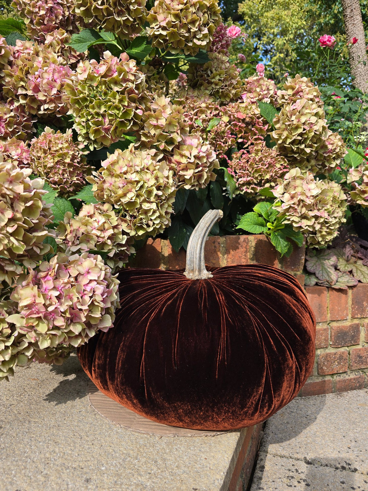 XXL Jumbo Silk Velvet Wool Filled Pumpkin | Luxury Autumn Décor