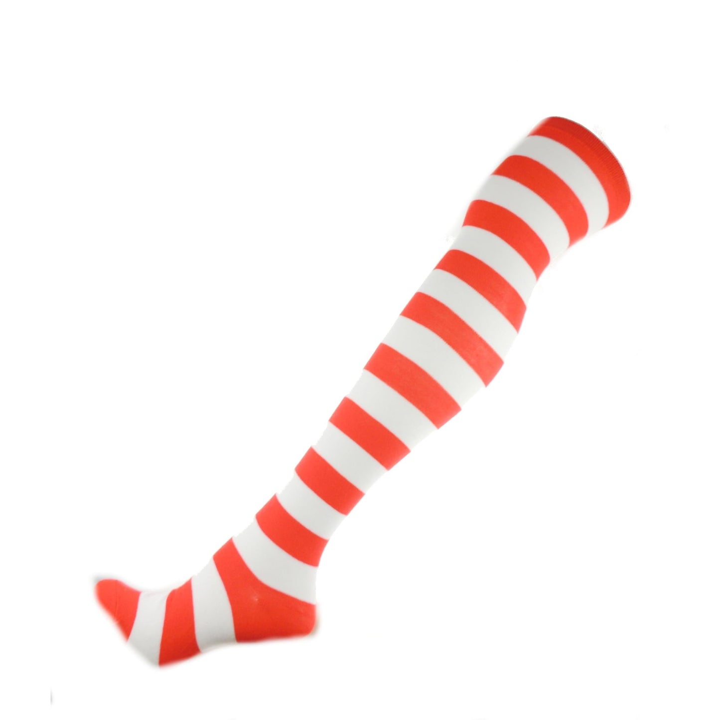 Womens Fancy Dress Party Dance School Costume Outfit Halloween Christmas Legwear Hosiery Steam Punk Over Knee Thigh Socks UK 4-7 (UK, Alpha, One Size, Regular, Regular, White Red Bobbles)