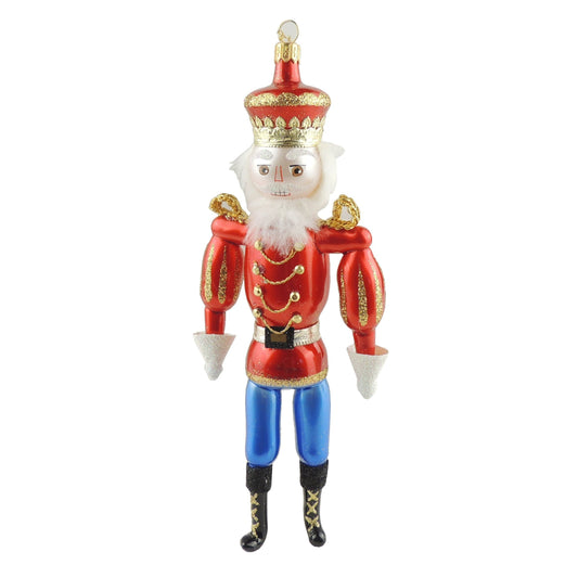 Stunning Italian Luxury Hand Blown Glass Traditional Keepsake Decoration Decorative Christmas Tree Ornament Bauble Winter Novelty Stuff Garland Present Figurine Nutcracker Red Blue