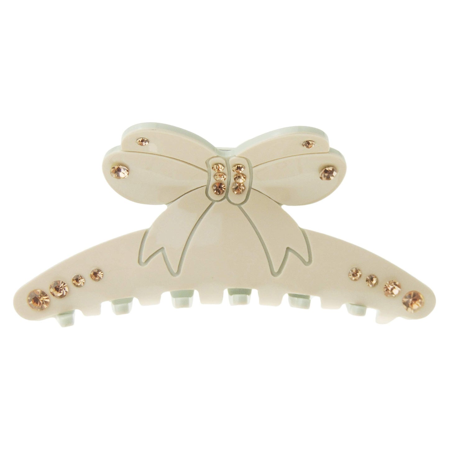 Womens Girls Crystal Rhinestone Luxury Diamante Bulldog Wave Jaw Clip Octopus Clamp Grip Bridal Wedding Party Birthday Christmas Summer Styling Short Long Hair Bow