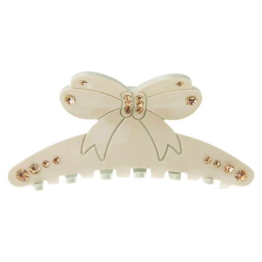 Womens Girls Crystal Rhinestone Luxury Diamante Bulldog Wave Jaw Clip Octopus Clamp Grip Bridal Wedding Party Birthday Christmas Summer Styling Short Long Hair Bow