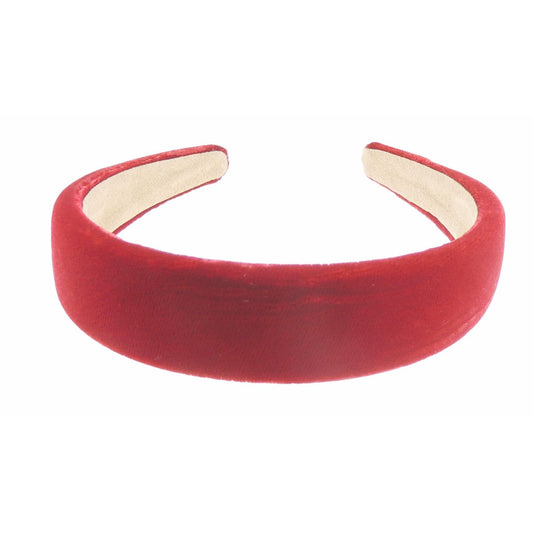 Ladies Winter Evening 3cm Flat Velvet Headband Alice Band (Dark Red)