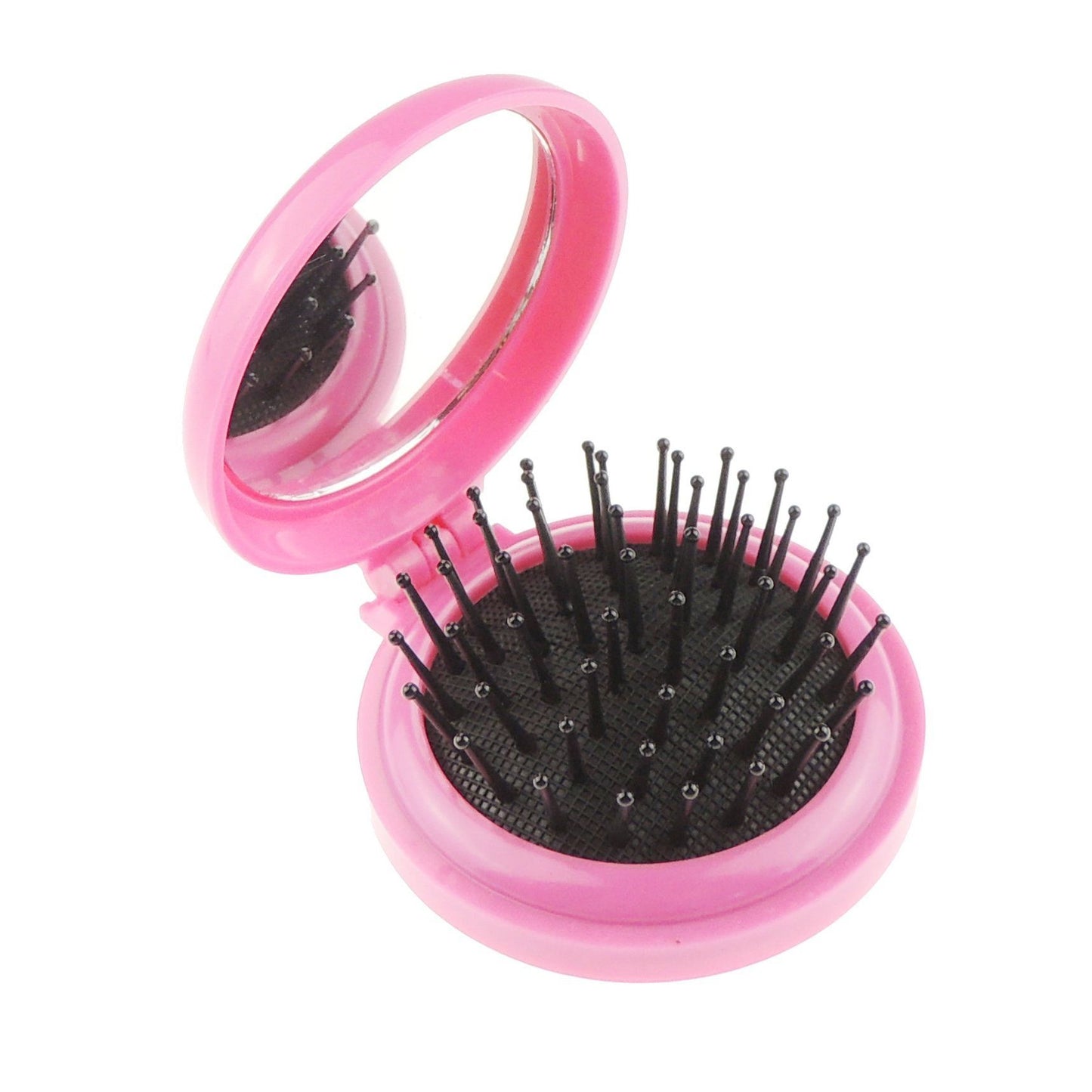 Womens Mens Girls Handbag Purse Pocket Car Travel Round Mini Compact Folding Collapsable Small Wet Dry Long Short Curly Detangling Hair Brush Comb Hairbursh Makeup Mirror