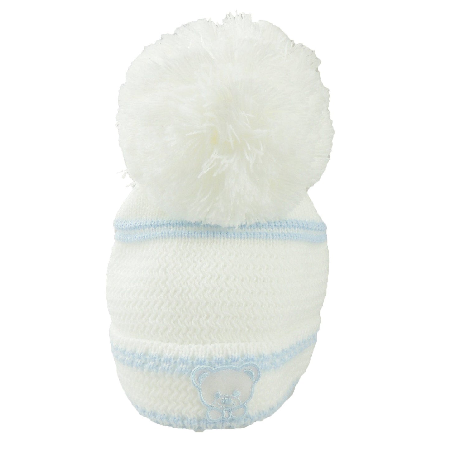 Cute Baby Girls Boys Infants Babies Kids Children Warm Winter Cold Weather Chunky Knitted Woolly Headwear Beanie Cap Hat Shower Gift Pom Pom Bobble Teddy Bear Heart Newborn to 0 3 6 Months