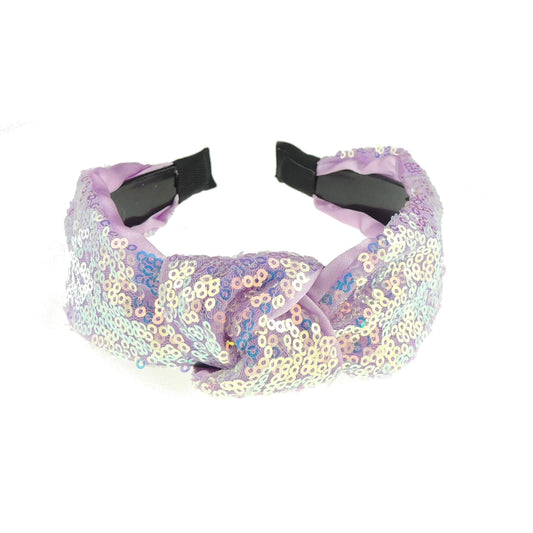 Womens Evening Fancy Sparkly Sequin Knot Twist Twisted Turban Wide Thick Formal Boho Vintage Headband Alice Band Hair Accessories Hairband Christmas Wedding Bridesmaid Party (Candy Pink)