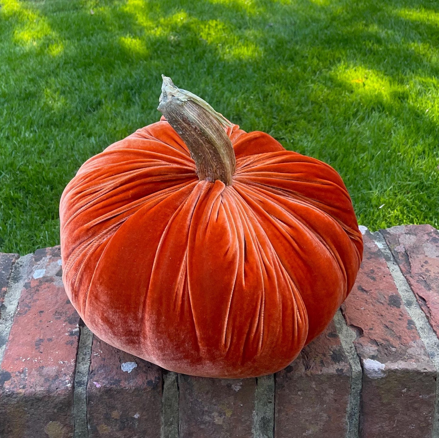 LARGE Silk Velvet Pumpkins, Natural Country Decor Wedding Arrangement Thanksgiving Table Hostess Gift Idea Autumn Fall Royal Blue Light Navy