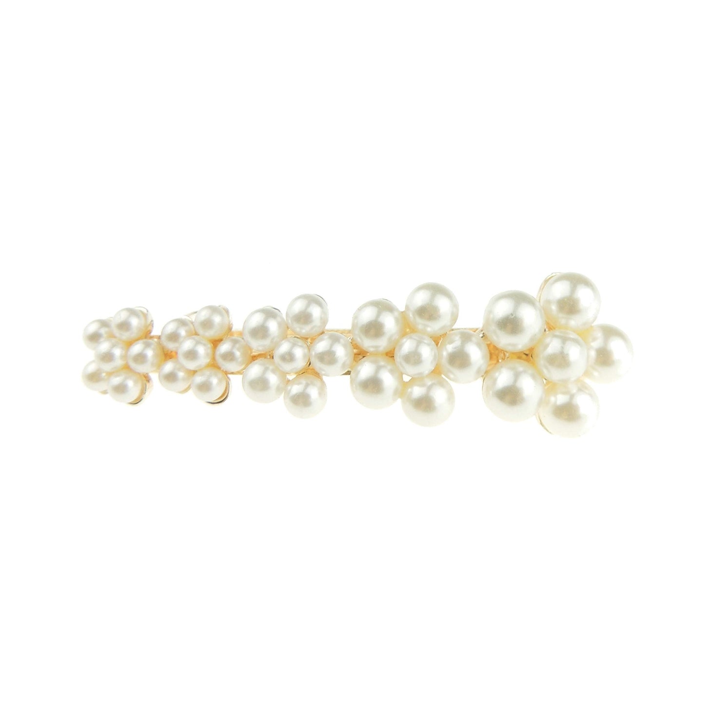 Ladies Faux Pearl Crystal Diamante Small Hair Clip Barrette Tapered Rectangle