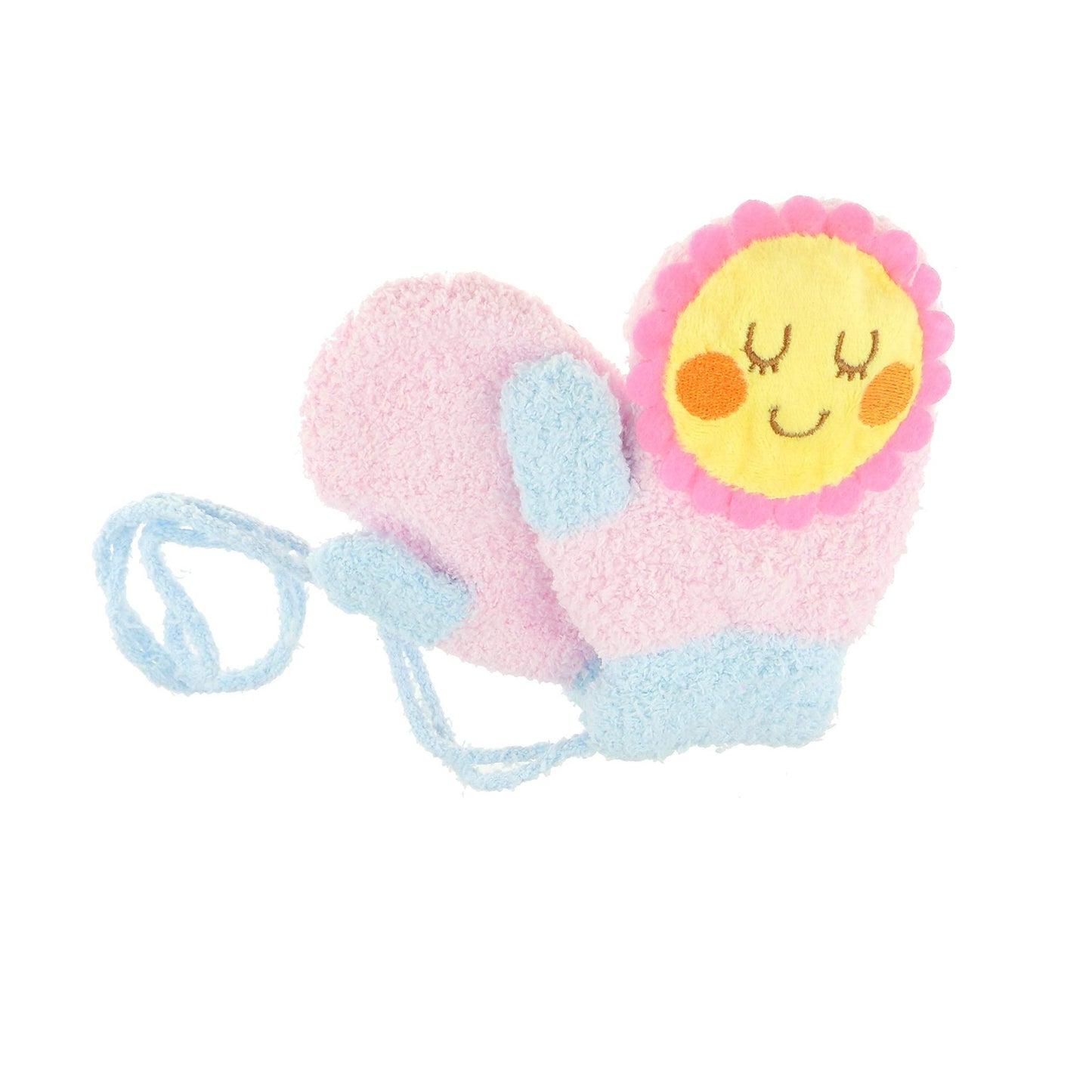 Soft Baby Girls Boys Kids Toddler Children Babies Knit Fleece Thermal Warm Winter Outdoor Chain String Gloves Soft Feather Animal Mitts Mittens 1 2 Years (