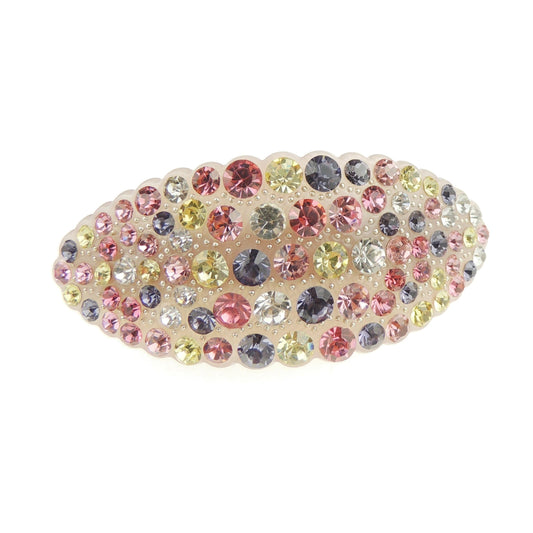 Ladies Chunky Diamante Large Stone 10cm Hair Barrette 3D Oval