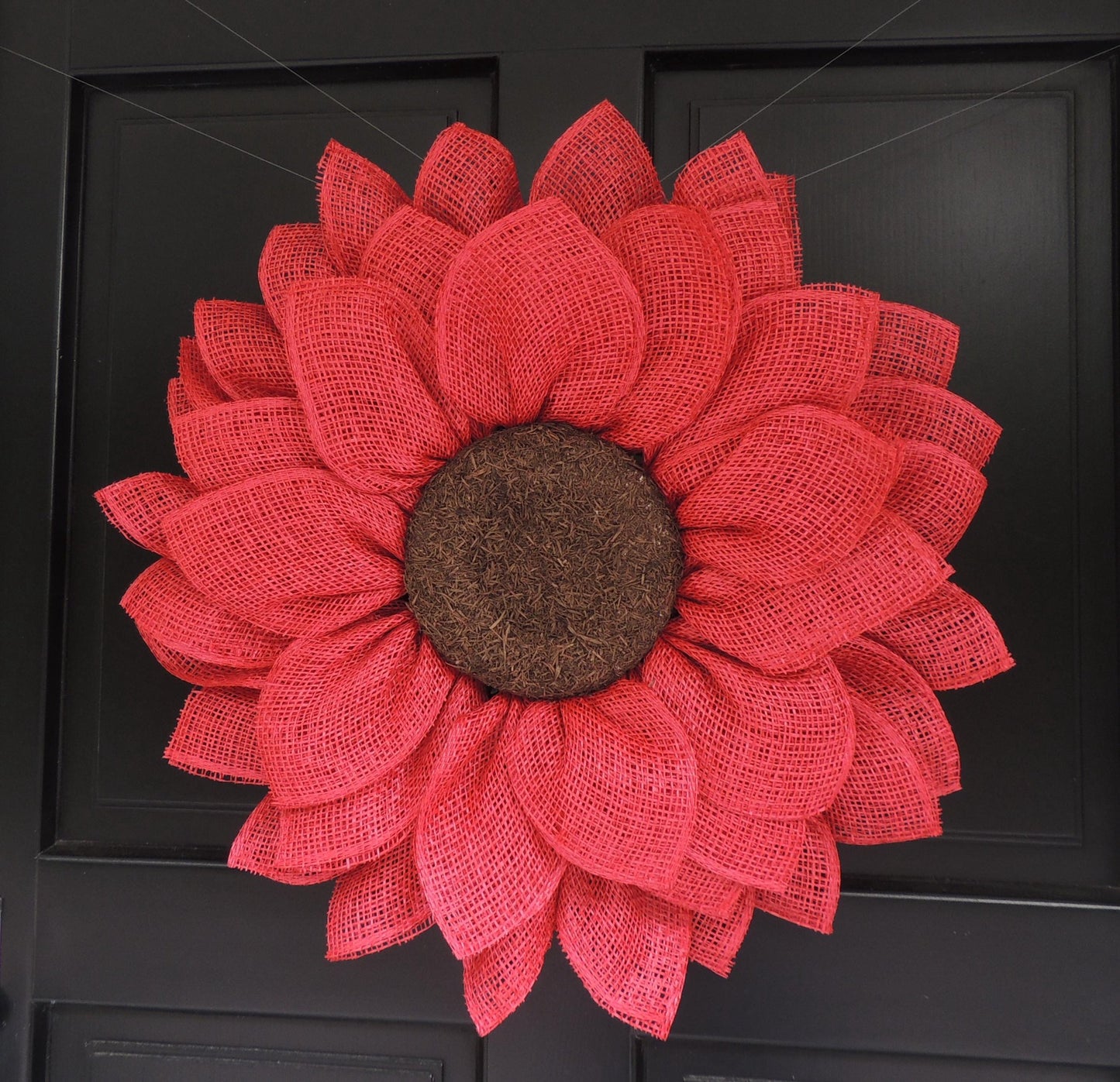 Flower Wreath, Red Front Door Wreath, Large Daisy Mesh Wreath, Summer Floral Door Decor, Everyday Flower Wreath, Gift Idea For Her Mum