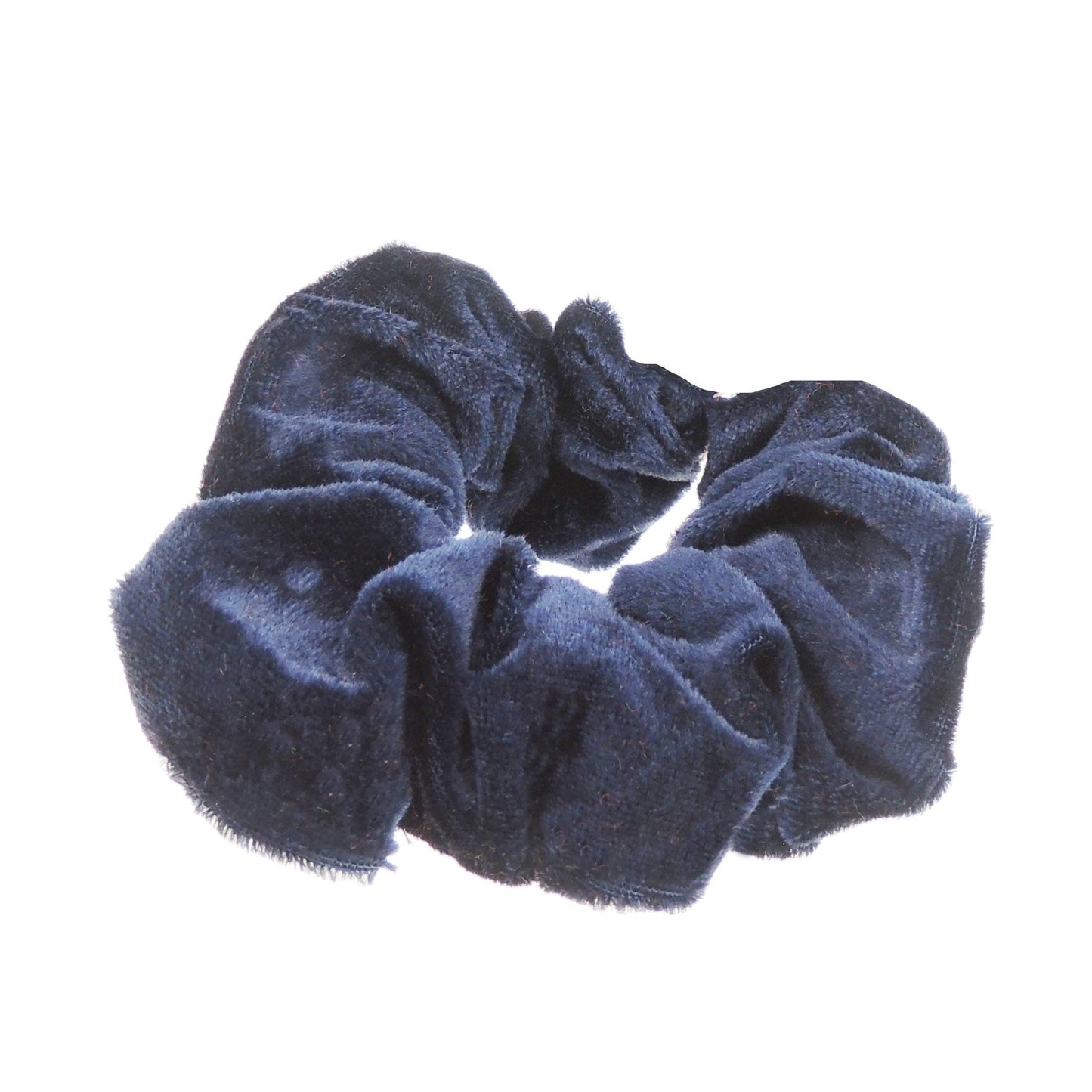 Womens Girls Plain Solid Velvet School Christmas Party Bag Ponio Rope Hair Tie Up Back School Hair Elastic Accessories Bobbles Ponytail Holder Rubber Bands (Navy)