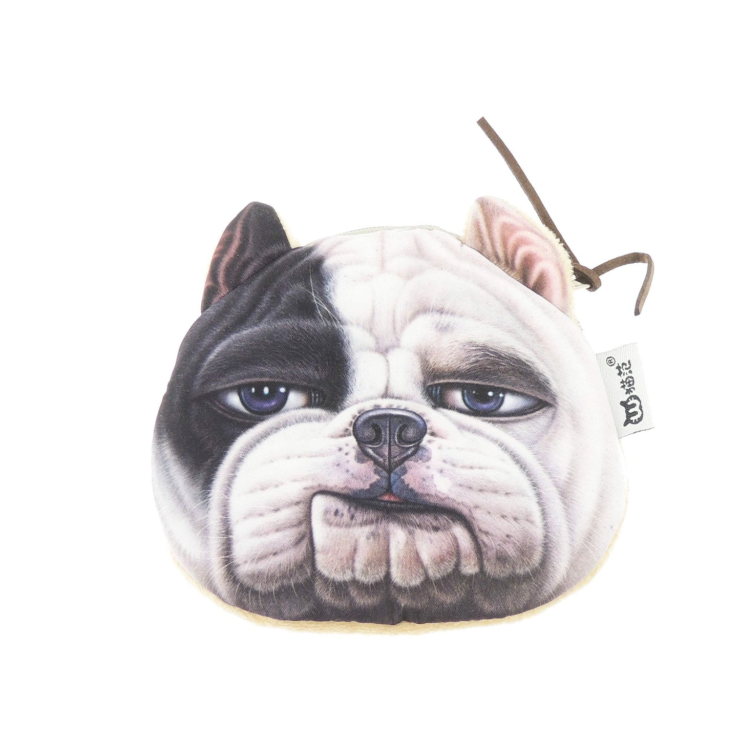 Womens Mens Girls Boys Cute Kids Teens Dog Puppy Doggy Animal Lovers Funny Christmas Birthday Gift Realistic Face Coin Change Money Makeup Zipper Holder Wallet Pouch Purse (Bulldog)