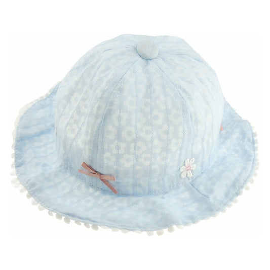Glamour Girlz Baby Girls Daisy Print Bow Trim Bucket Sun Cap Hat 0-6 Months