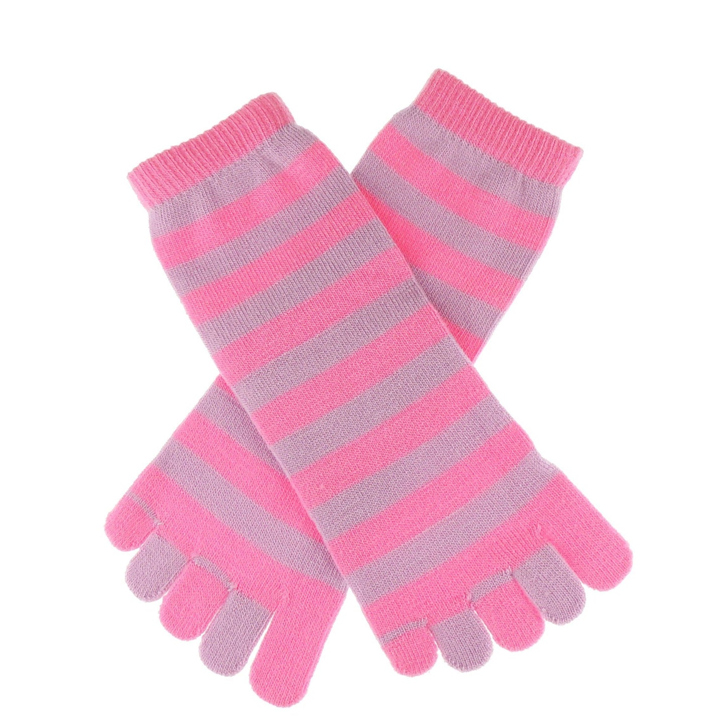 Glamour Girlz Soft & Comfortable Girls Ladies Lounge Long Multi-coloured Stripe Toe Socks 4-6 UK