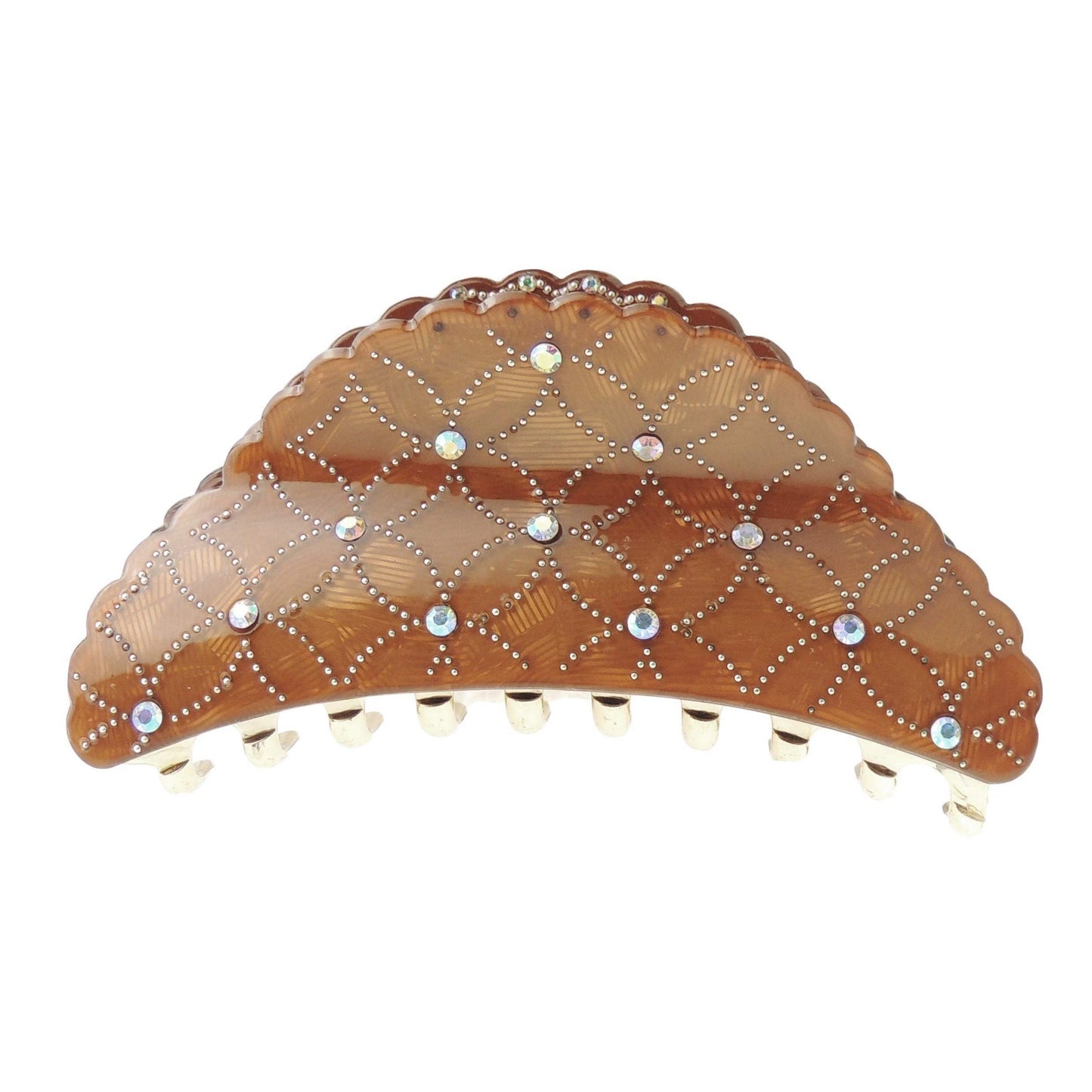 Women Girls Thick Curly Long Hair X-Large Big Crystal Diamante Rhinestone Gems Plastic Wave Jaw Clip Octopus Clamp Grip Bridal Wedding Party Styling Claw Accessories Swirly Butterfly Claw (White)