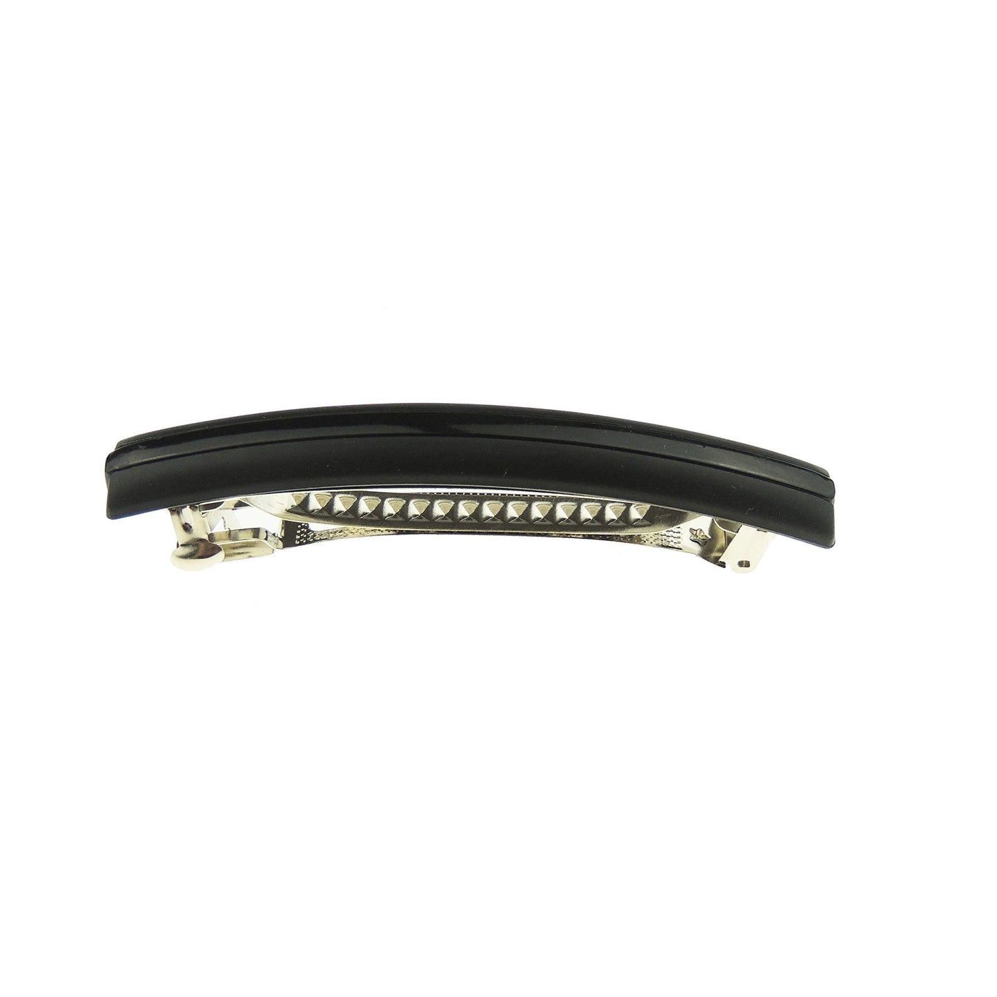 Womens Girls Classic Plain Wedding Birthday Party Evening Ponytail Fine Medium Hair Accessories Occasion Barrette Hairpin French Spring Clip Rectangular Thin Long Modern Matte Black