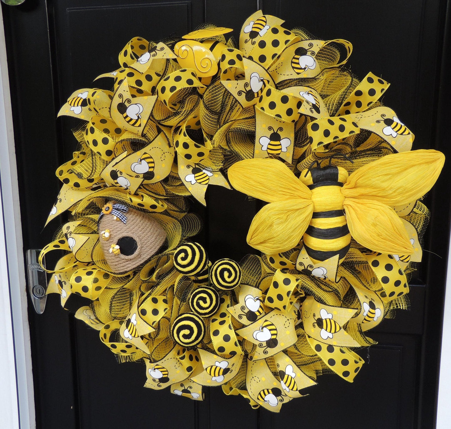Luxury Bumblebee Wreath | Honey Bee Summer Front Door Wreath | Beehive Garden Decor | 60cm (24")