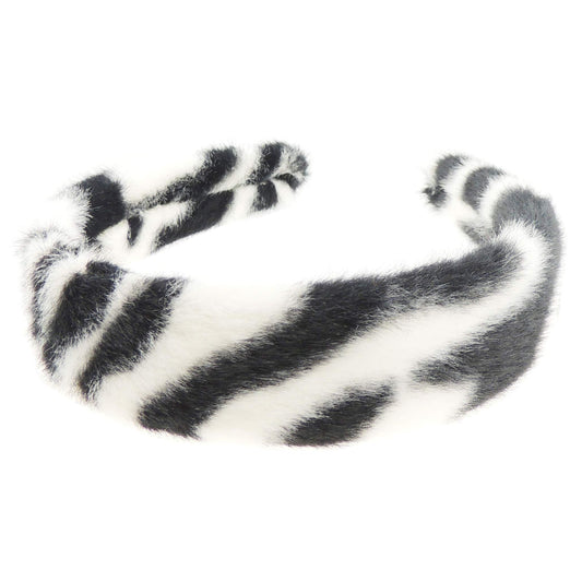 Ladies Wide Animal Zebra Tiger Print Soft Faux Fur Fabric Winter Headband Alice Band