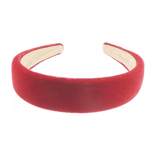Ladies Winter Evening 3cm Flat Velvet Headband Alice Band (Dark Red)