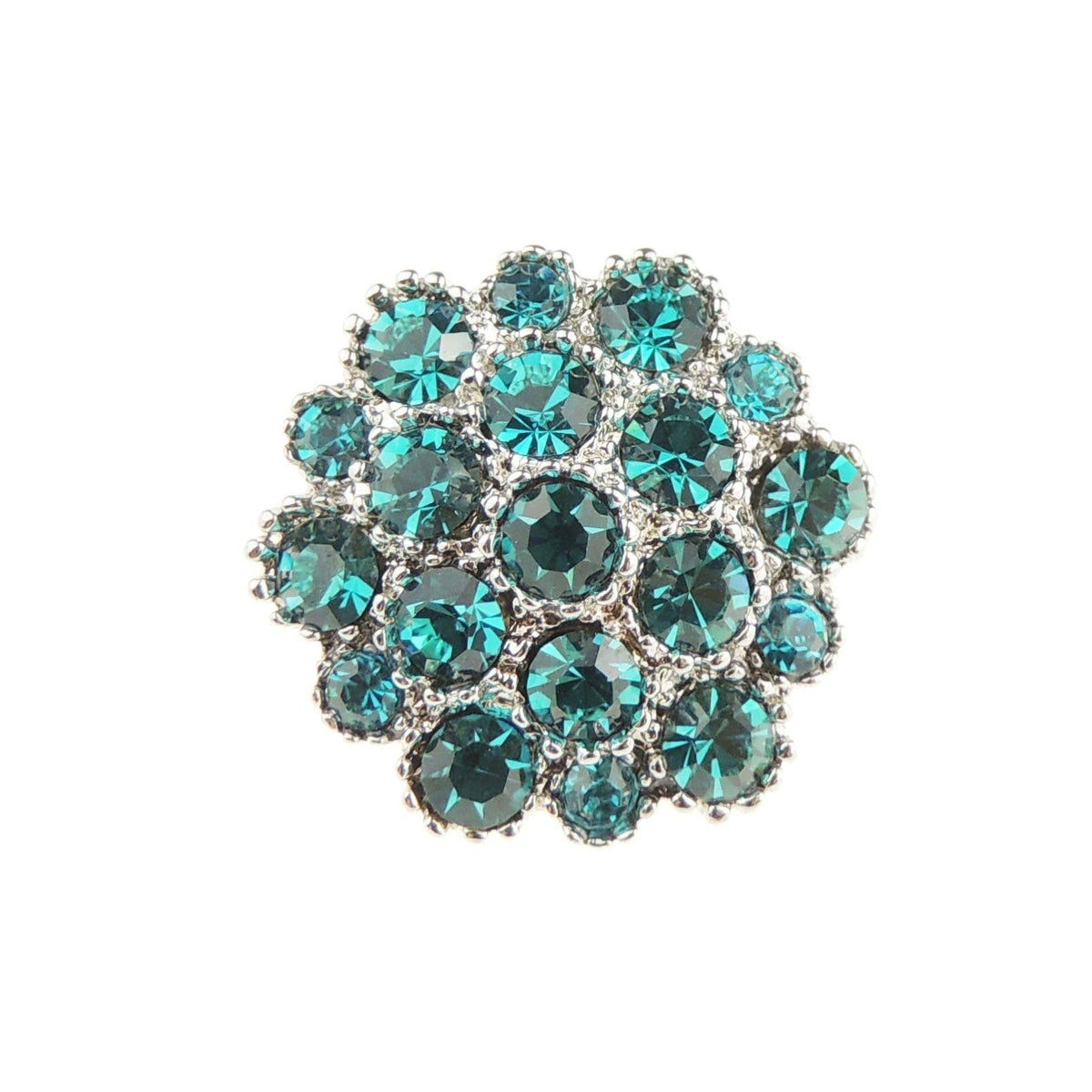 Extra Sparkly Womens Bridal Wedding Dress Christmas Birthday Scarf Lapel Marquis Diamante Diamante Gift Crystal Rhinestone Brooch Badge Corsage Pin SMALL Round Circle Flower Boxed
