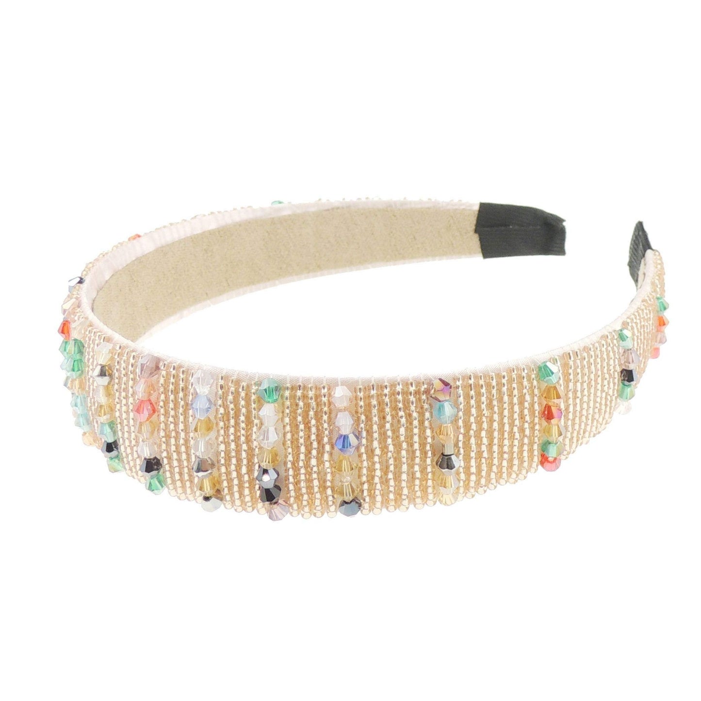 Womens Sparkly Beaded Jeweled Embellished Crystal Birthday Party Wedding Bridal Special Occasion Hair Accessories 2.5cm Short Long Hair Headband Alice Band Hairband