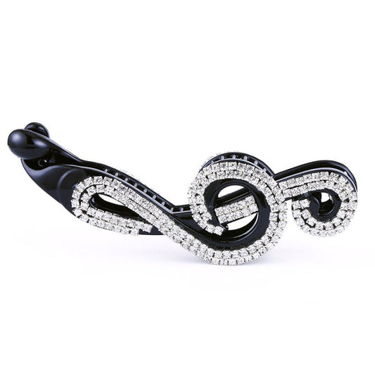 Ladies Extra Sparkly Music G Treble Clef Crystal 11cm Pony Tail Claw Banana Hair Essential Clip