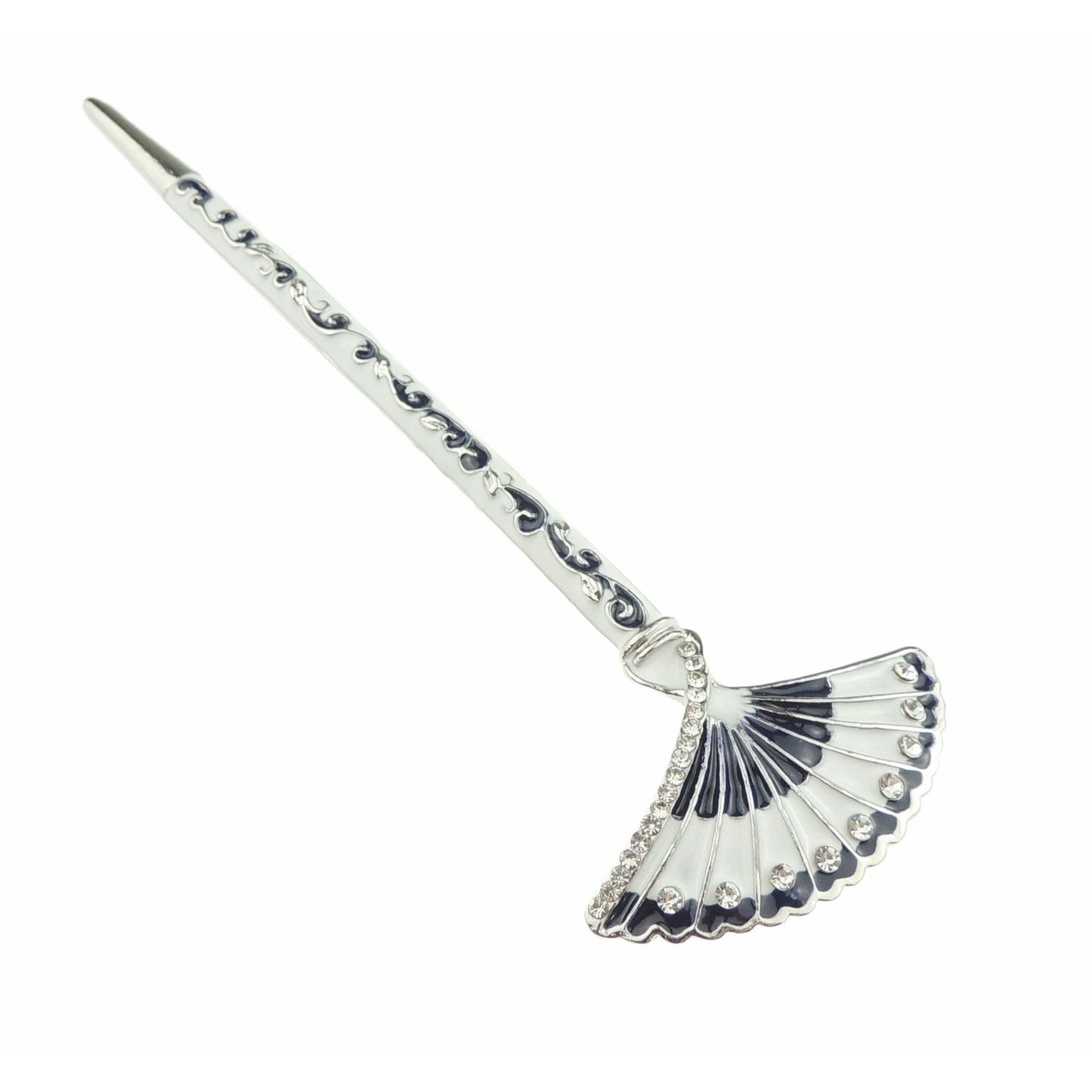 Womens Retro Boho Bridal Wedding Party Bridesmaid Christmas Gift Banana Styling Hair Accessories Pins Bun Holder Chignon Brooch Hairpin Slide Jewelry Updo Chopsticks Stick Enamel Metal Chinese Fan