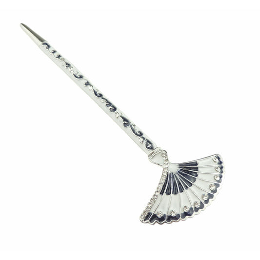 Womens Retro Boho Bridal Wedding Party Bridesmaid Christmas Gift Banana Styling Hair Accessories Pins Bun Holder Chignon Brooch Hairpin Slide Jewelry Updo Chopsticks Stick Enamel Metal Chinese Fan