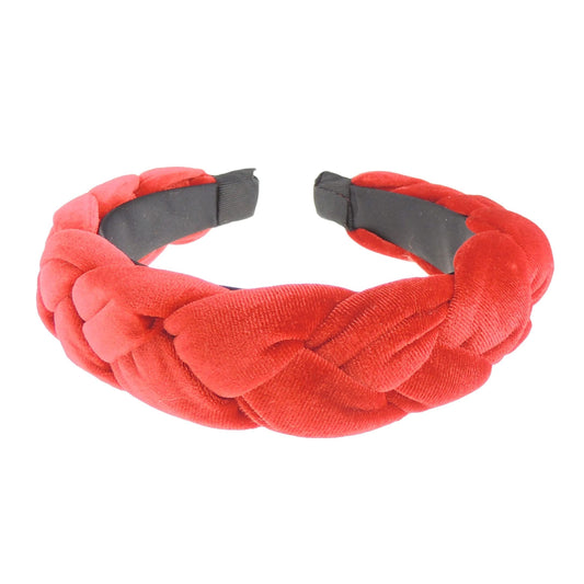 Fashion Formal Plaid Thick Wide Fabric Headband Alice Band Women Hair Accessory Hairband Christmas Birthday Wedding Guest Bridesmaid Prom Dance Holiday Pageant Prom Winter Velvet Plaited
