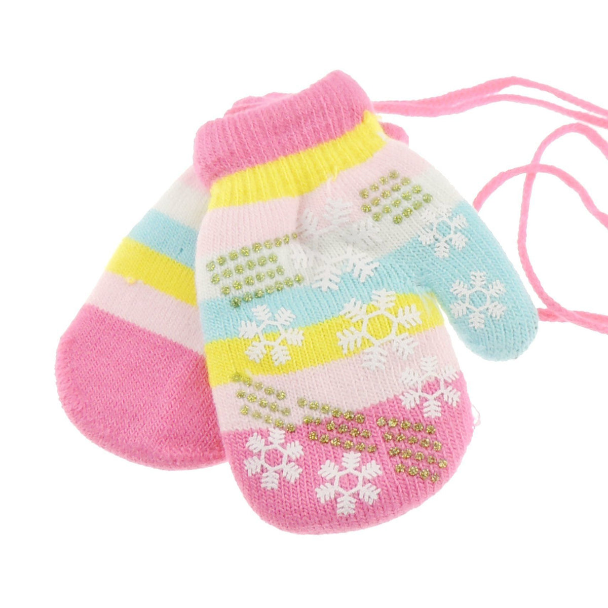 Soft Baby Girls Boys Kids Toddler Children Babies Knit Thermal Warm Winter Outdoor Hand Warmers Gloves Stripe Snowflake Chain String Mittens 6 9 Months 1 2 Years