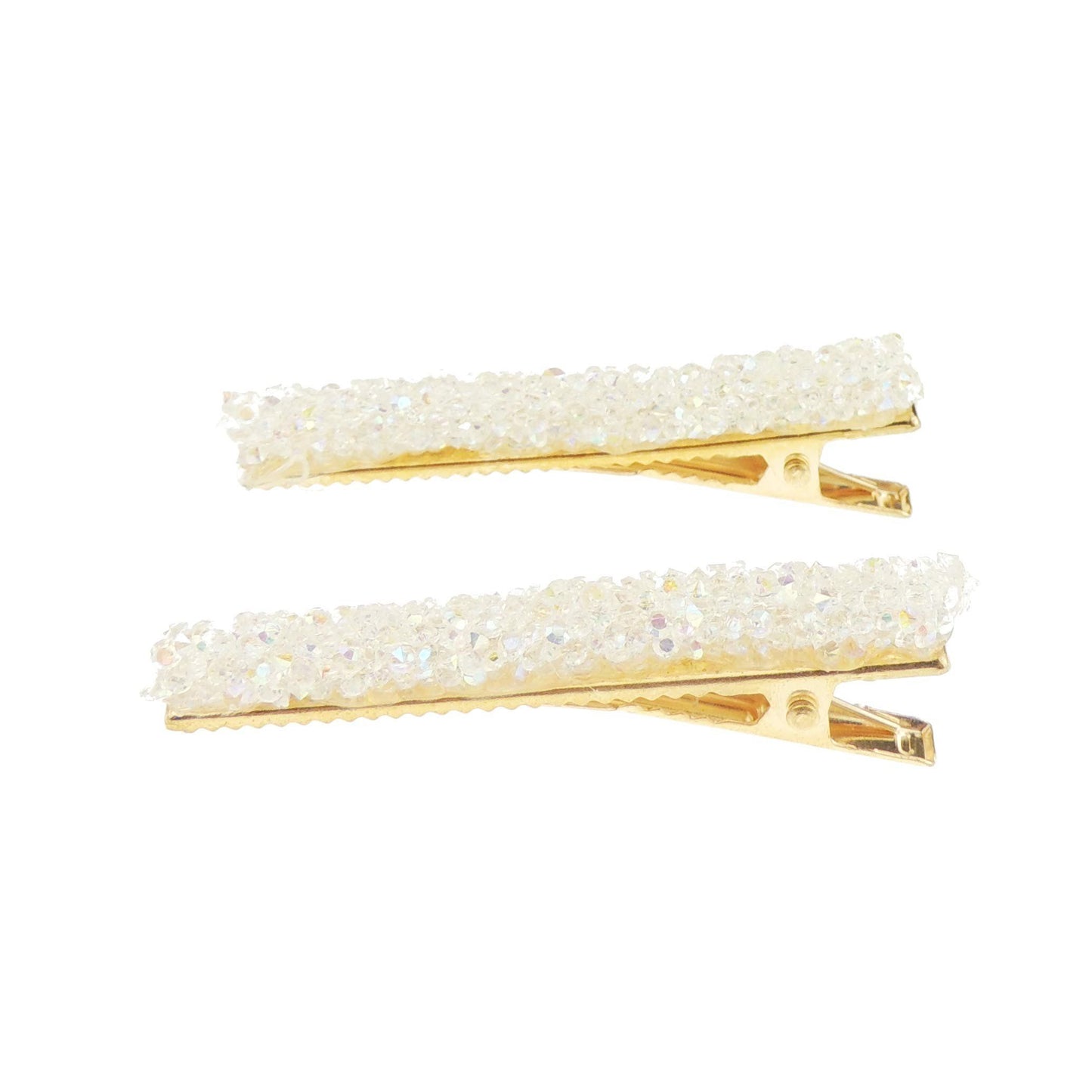 Girls Ladies Pair of 2 Crystal Encrusted 6cm Croc Alligator Concord Hair Clips