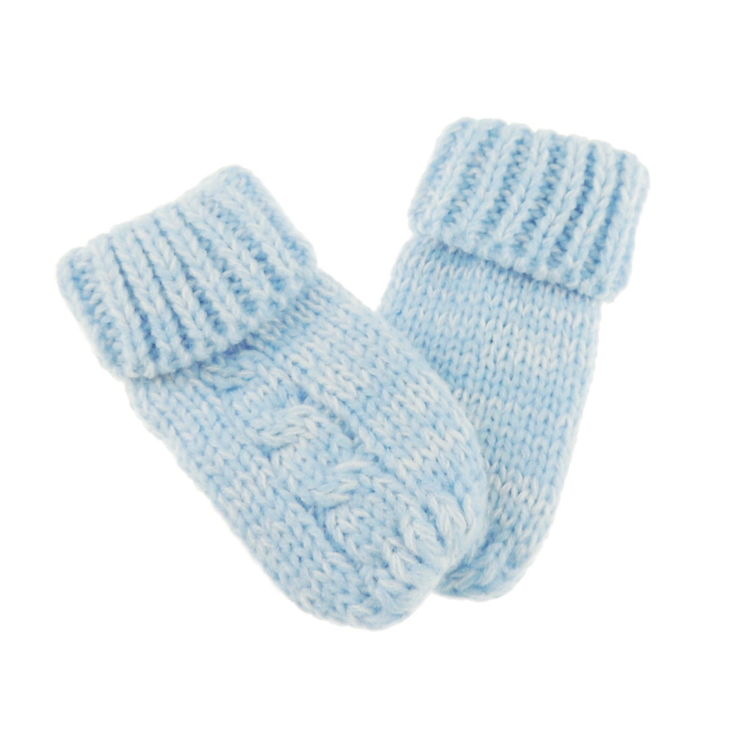 Baby Girls Boys Kids Toddler Children Babies Block Colour Fine Knit Fleece Thermal Thick Warm Winter Christmas Birthday Gift String Cold Weather Gloves Mitts Mittens Blue
