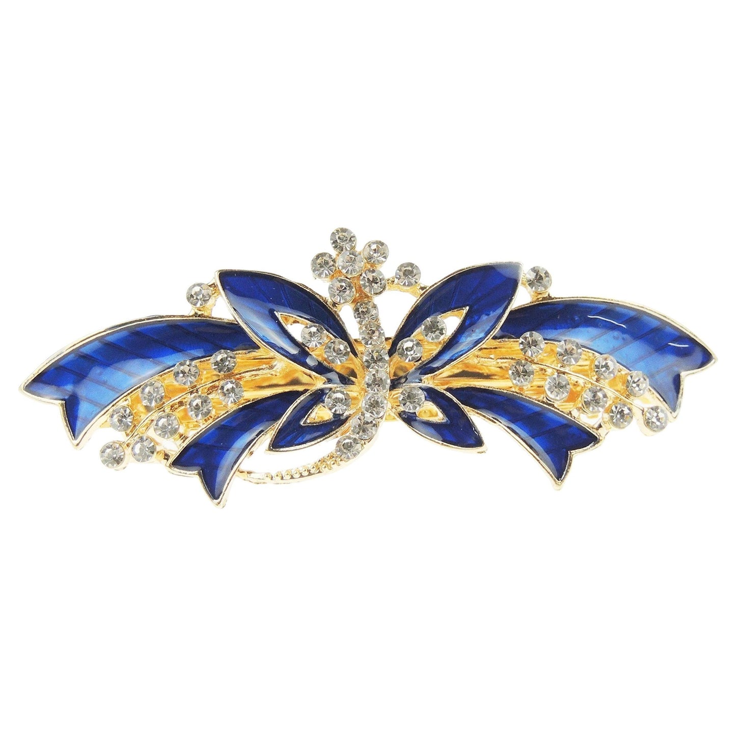 Womens Girls Crystal Rhinestone Diamante Wedding Birthday Party Evening School Ponytail Fine Medium Hair Accessories Occasion Barrette Hairpin Grip French Spring Clip Enamel Butterfly