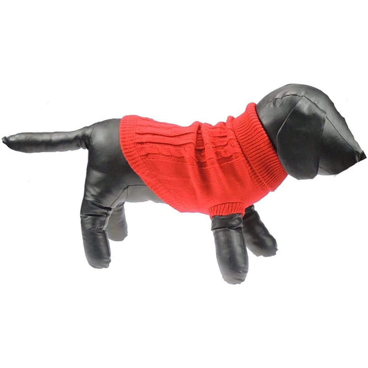 Red Dog Cat Knitted Girl Boy Warm Jumper (3XL)