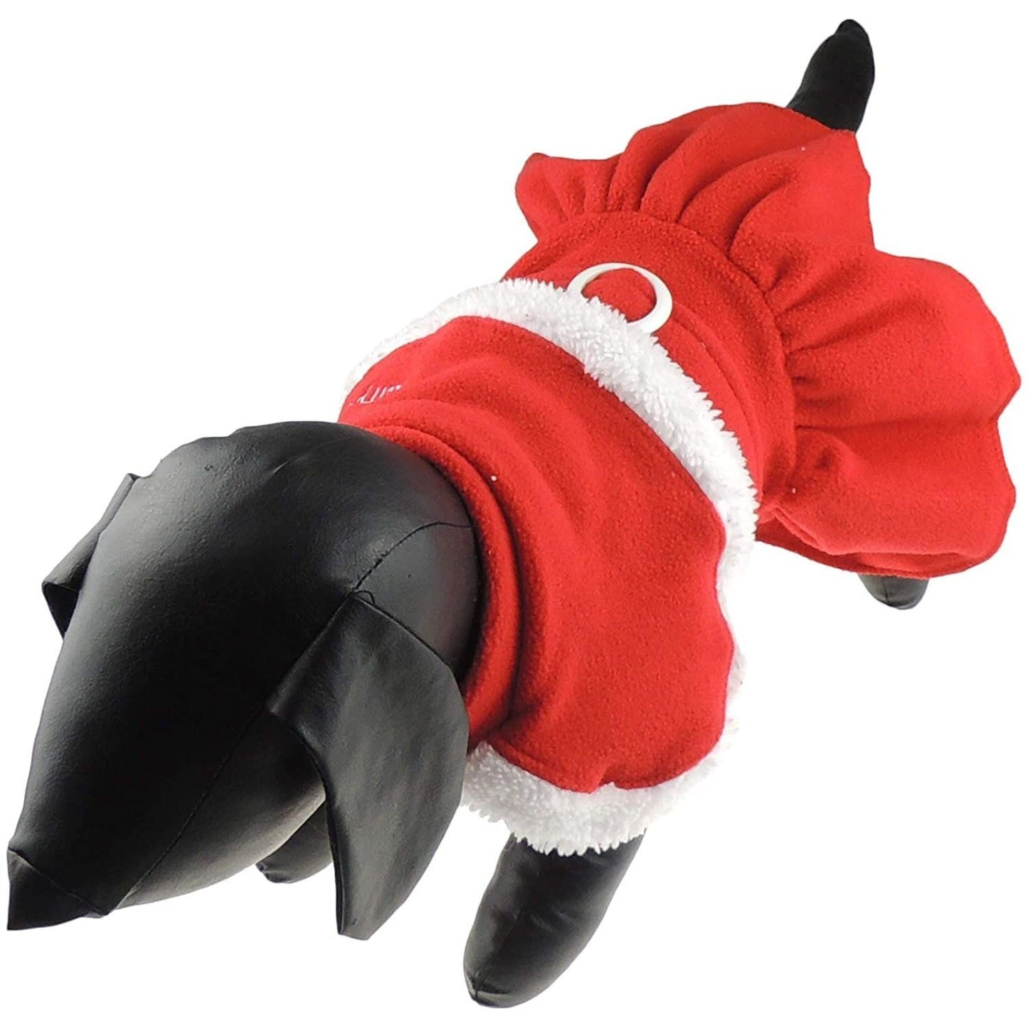 Cute Festive Red Funny Santa Claus Father Christmas Party Boy Girl SMALL DOG BREED ONLY Puppy Kitten Cat Warm Winter Fleece Costume Clothes Jumper Dress Skirt Coat Walking Hoodie Outfit (XXL)