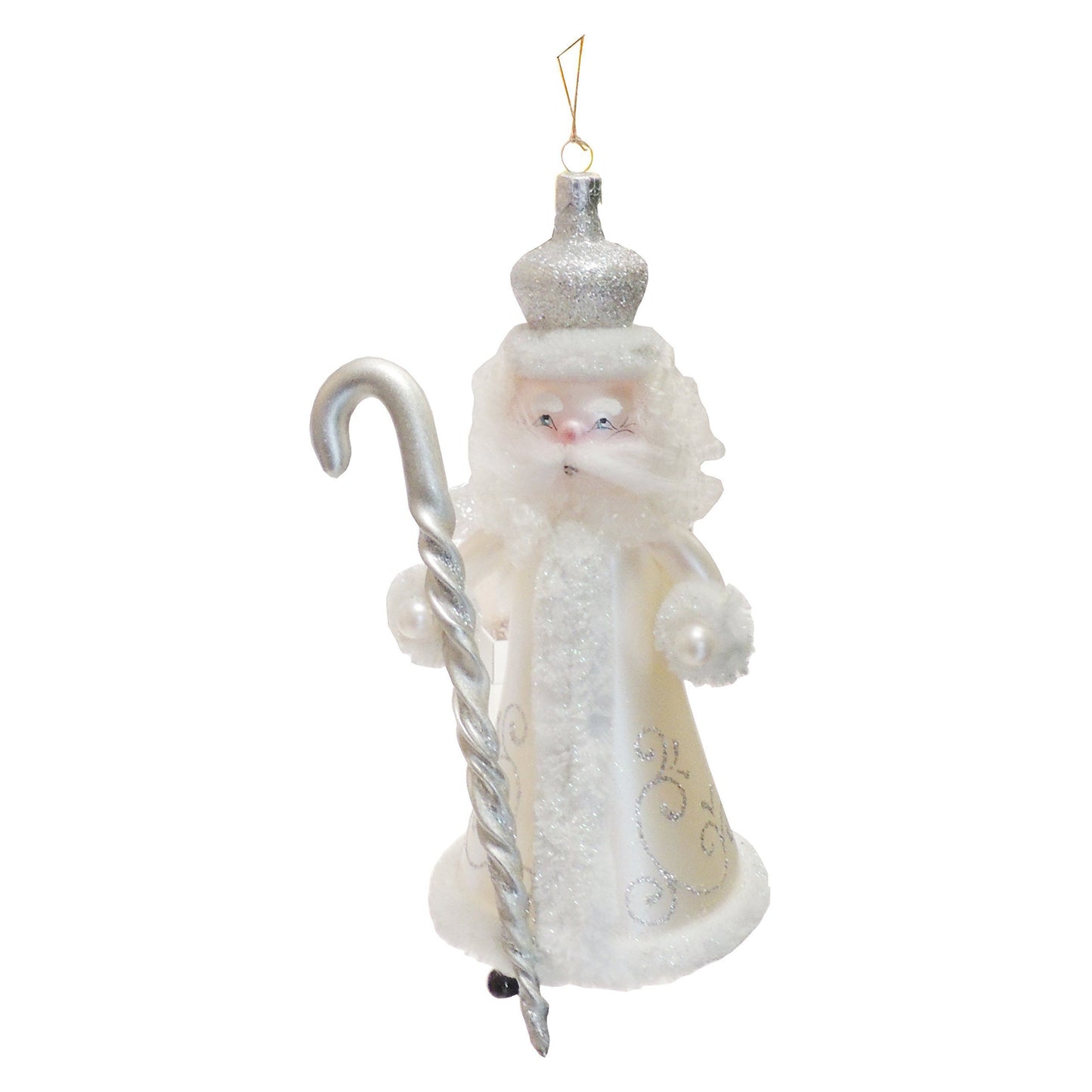 Stunning Italian Luxury Hand Blown Glass Traditional Keepsake Decoration Decorative Christmas Tree Ornament Bauble Winter Novelty Stuff Garland Present Figurine Old White Man Winter