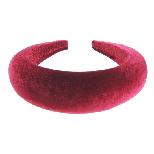Womens Luxury Occasion Wedding Bridal Party Birthday Christmas Evening Wide Thick High Bump Padded Matador Velvet Velour Hair Hairband Accessories Headband Alice Band