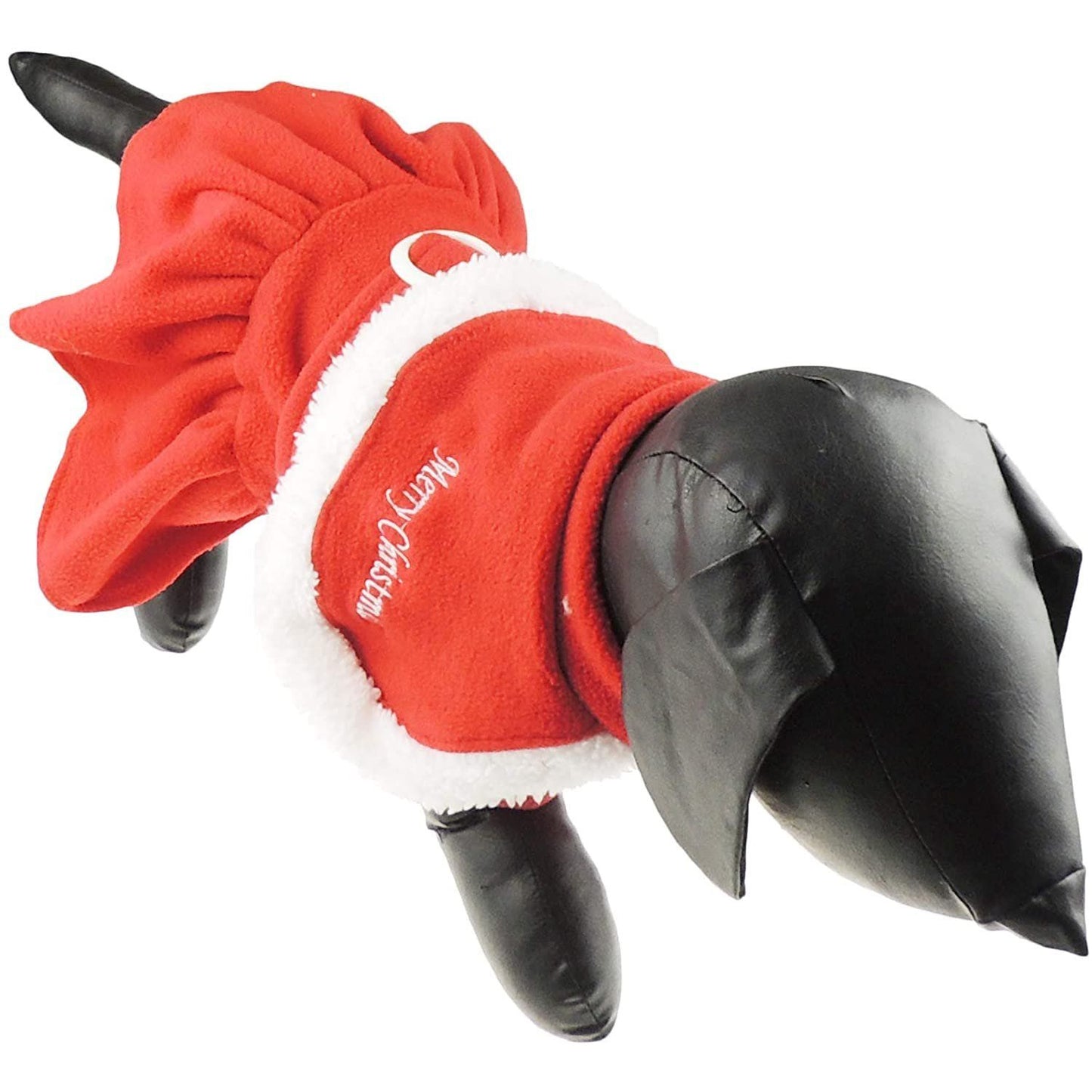 Cute Festive Red Funny Santa Claus Father Christmas Party Boy Girl SMALL DOG BREED ONLY Puppy Kitten Cat Warm Winter Fleece Costume Clothes Jumper Dress Skirt Coat Walking Hoodie Outfit (XXL)