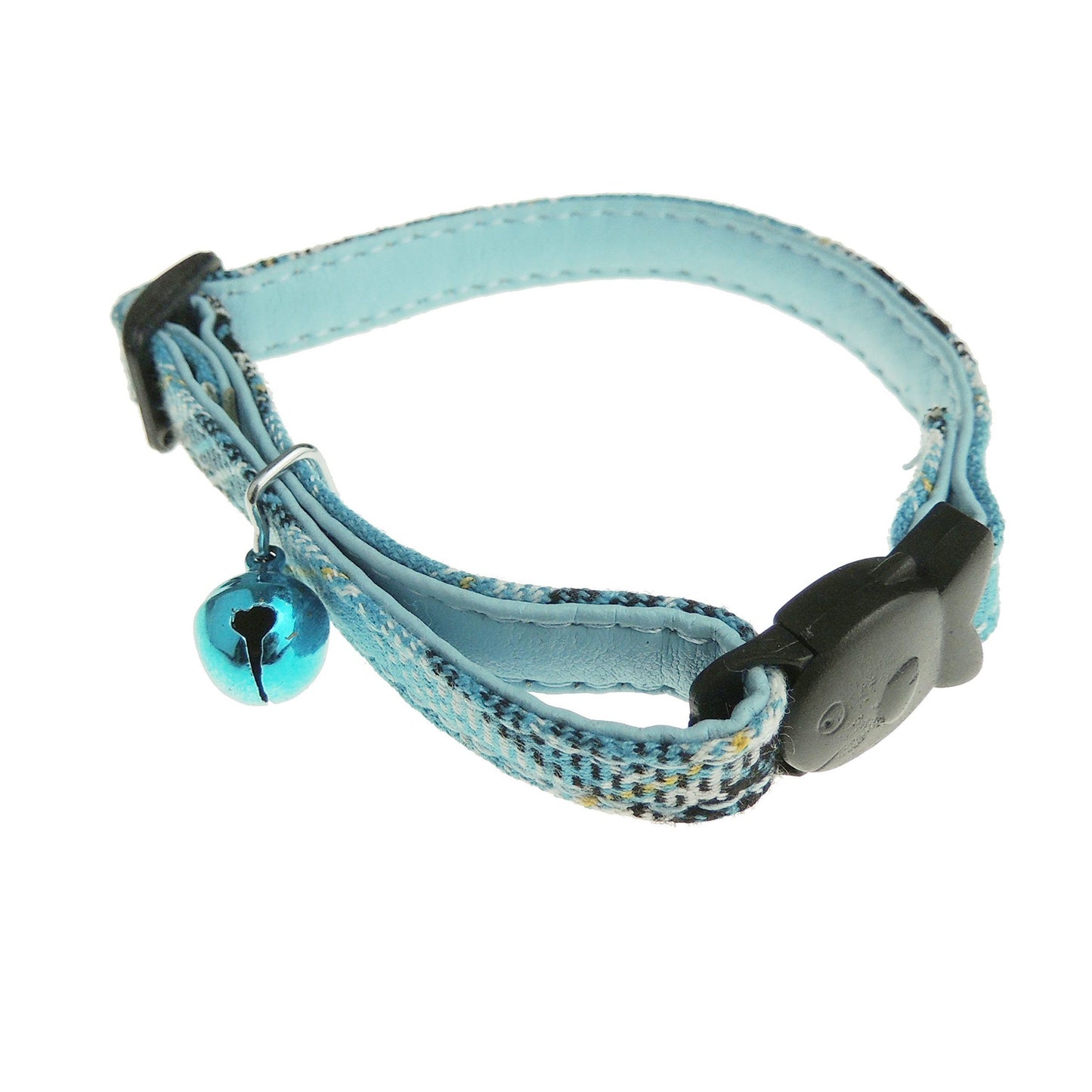 Super Cute Plaid Tartan Check Safety Elastic Bell Cat Collar