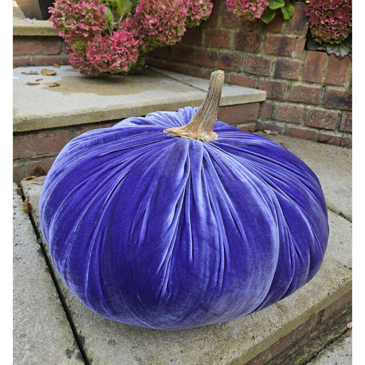 XXL Jumbo Lavender Purple Lilac Silk Velvet Pumpkin: Handmade Luxury Fall Autumn Decor Accent Hall Decoration Decor Cozy Country Traditional