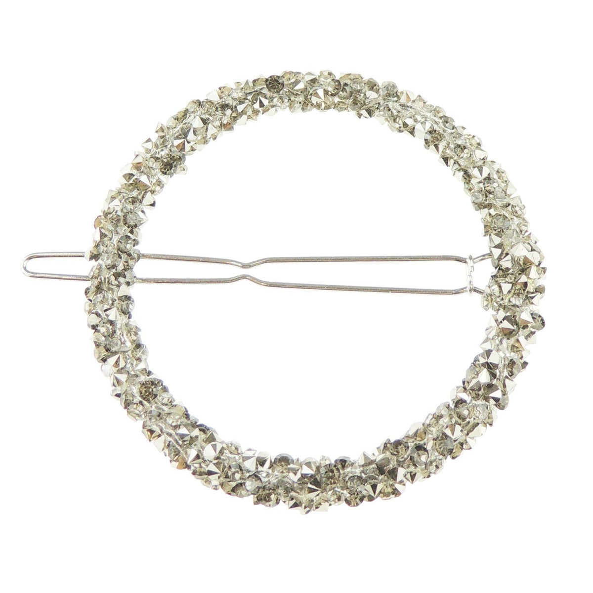 Womens Girls Sparkly Rhinestone Jeweled Crystal Diamante Party Birthday Christmas Bridal Wedding Accessories Slides Hairpin Hair Clips Grips Bobby Pins Triangle Circle Round Barrette (Triangle Silver)