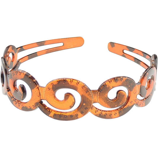 GIRLS SMALL HEAD LADIES School Uniform Work Gym Yoga Birthday Party Hair Accessories Plain Plastic Wide Stencil Short Long Hair Headband Alice Band Hairband Swirly Waves (Tortoiseshell Brown)