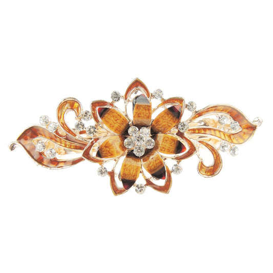 Ladies Enamel & Diamante Evening Occasion Stencil Hair Barrette Clip Pointy Flower Star