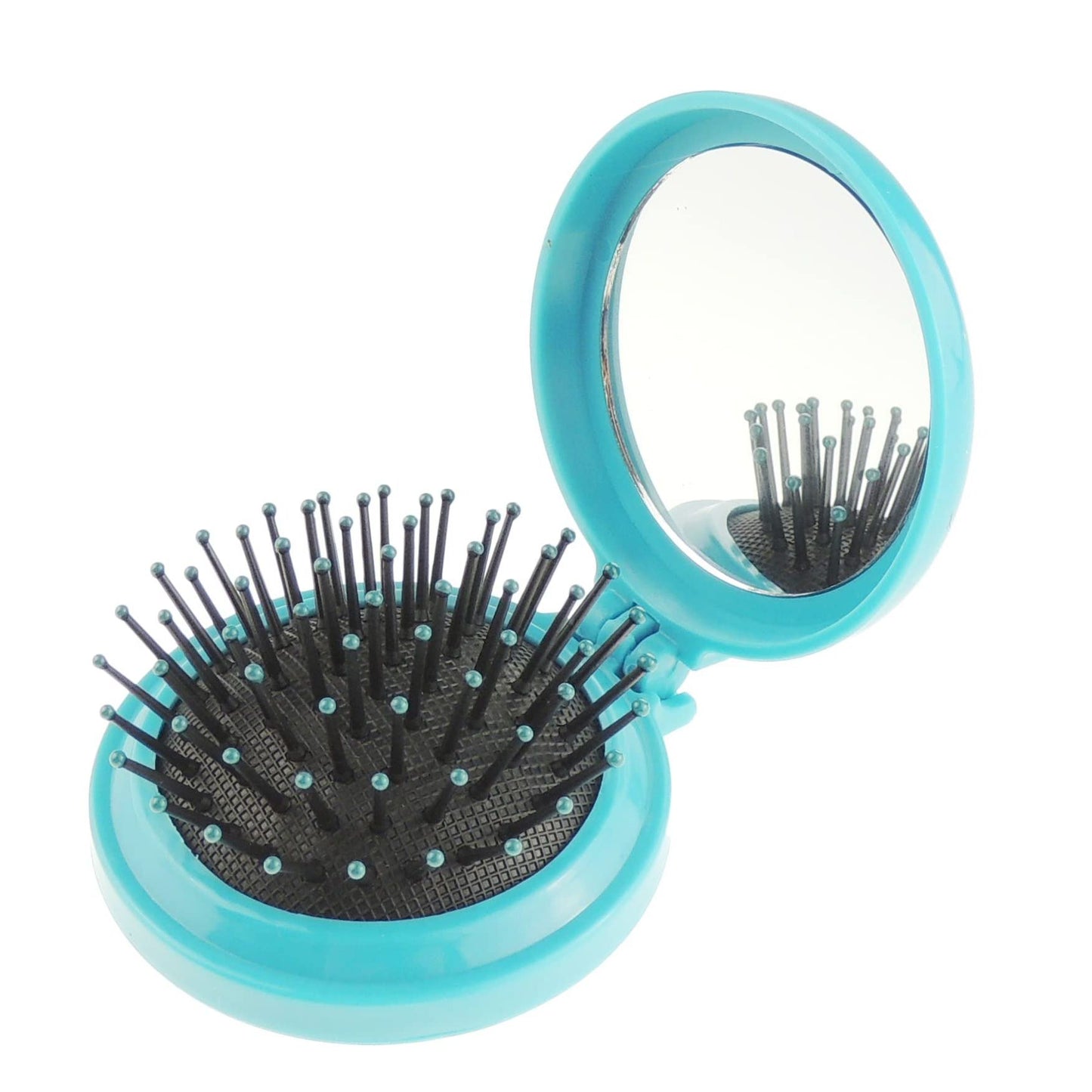 Womens Mens Girls Handbag Purse Pocket Car Travel Round Mini Compact Folding Collapsable Small Wet Dry Long Short Curly Detangling Hair Brush Comb Hairbursh Makeup Mirror
