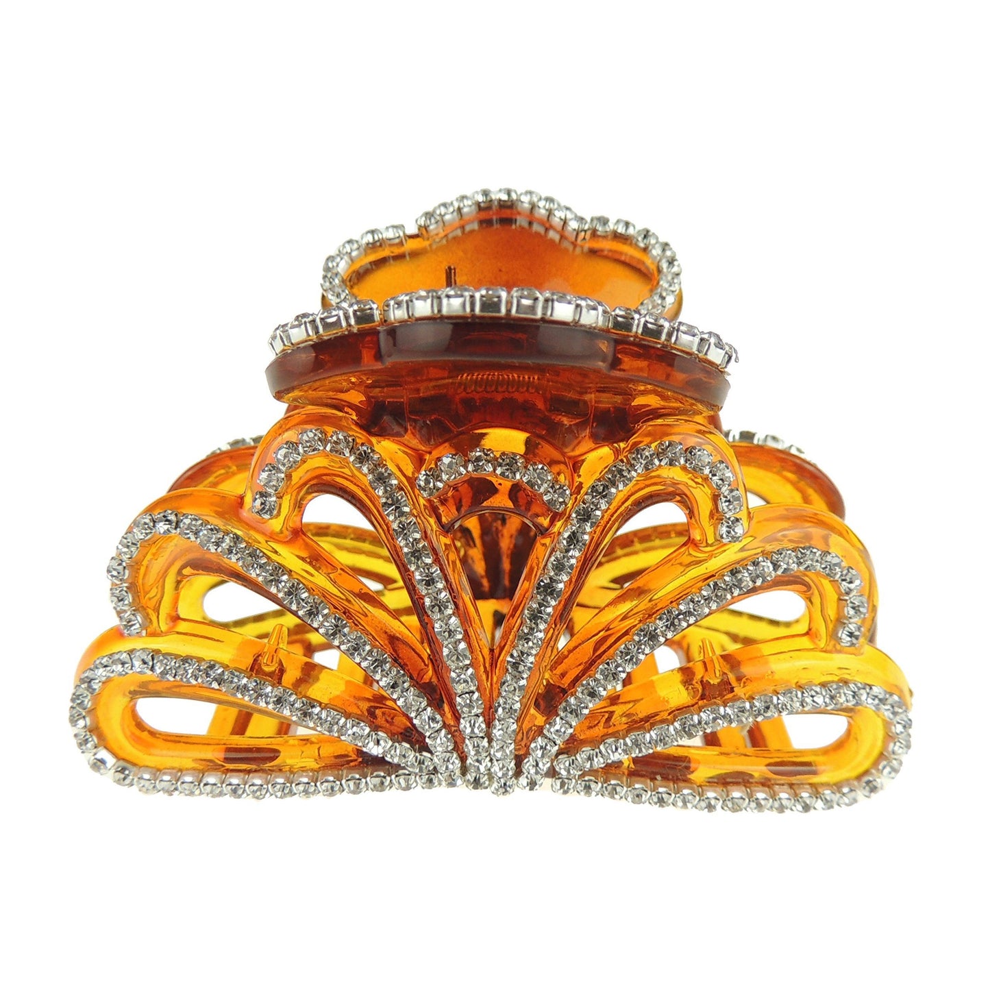 Extra Sparkly 8cm Diamante Crystal Evening Hair Claw Clamp Peacock