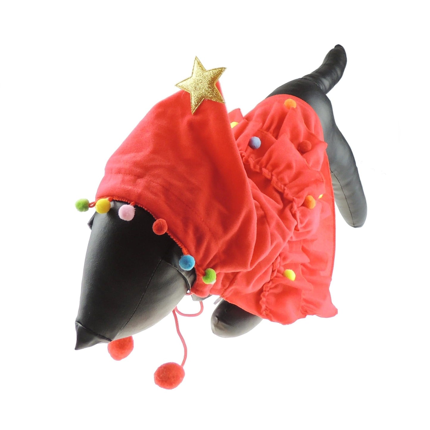 Cute Festive SMALL DOG ONLY Puppy Cat Kitten Outfit Fleece Warm Winter Girl Boy Jumper Coat Cape Clothes Hoodies Fancy Dress Costume Ideas Dress Christmas Xmas Tree Star Baubles (Small, Green)