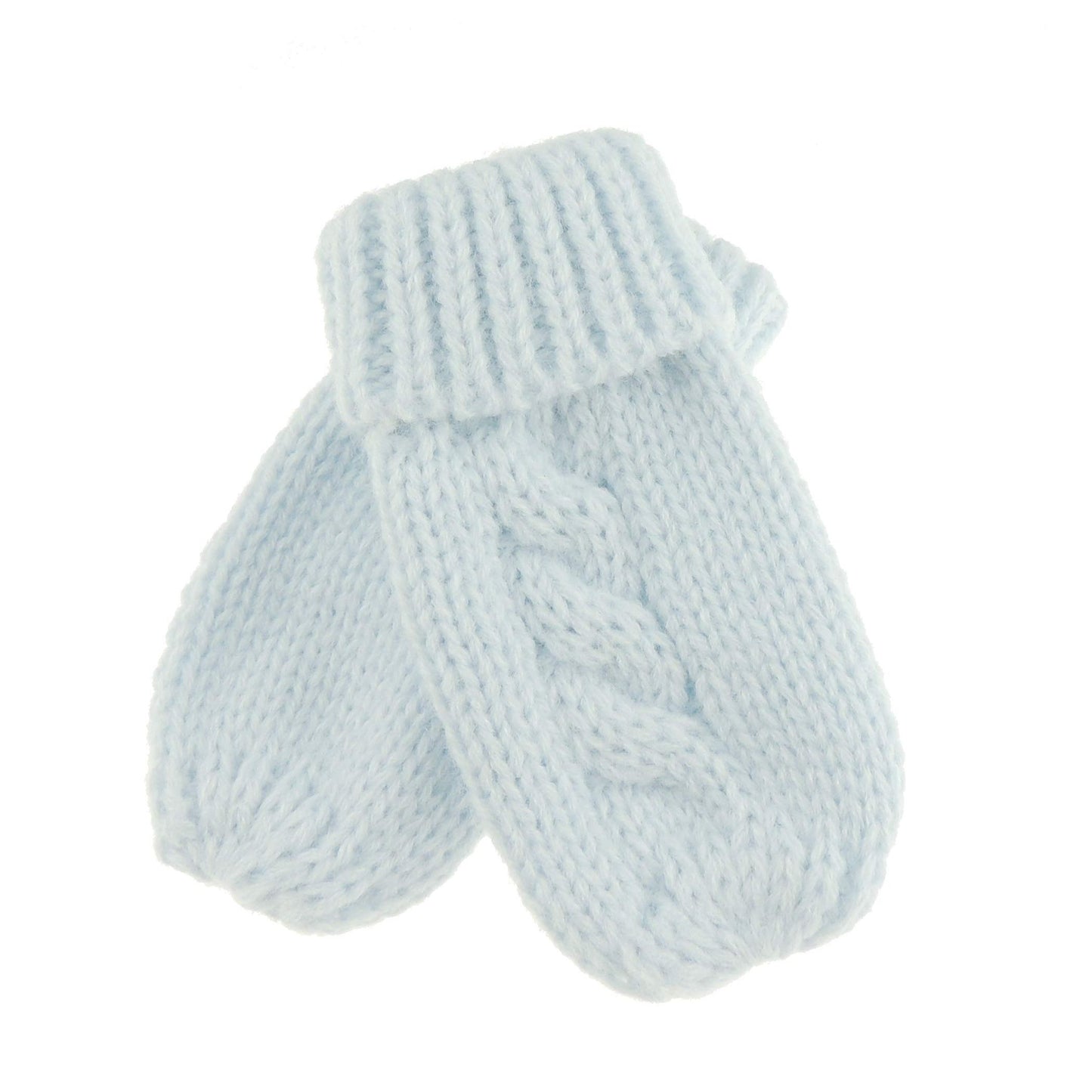 Glamour Girlz Baby Girls Boys Block Colour Warm Winter Cable Knit Mittens 0-6 Months